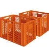 2 Stapelkisten / Euroboxen, LxBxH 600 x 400 x 410 mm, orange, lebensmittelecht