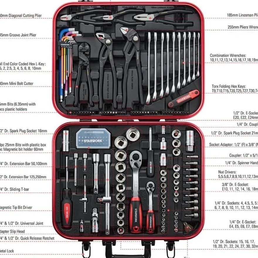Starwork TRUE Mechanic 169-teiliges Mechaniker-Werkzeugset | Profi Metrisches