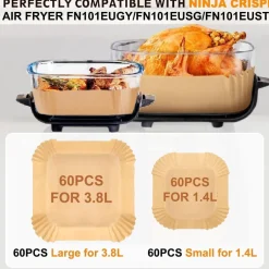 120 Stück Airfryer Backpapier für Ninja CRISPi 3,8L & 1,4L FN101EUGY - Zubehör