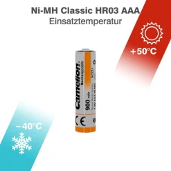 4 Stück Camelion Akku AAA aufladbar 900 mAh Accu NiMh 1,2V HR03