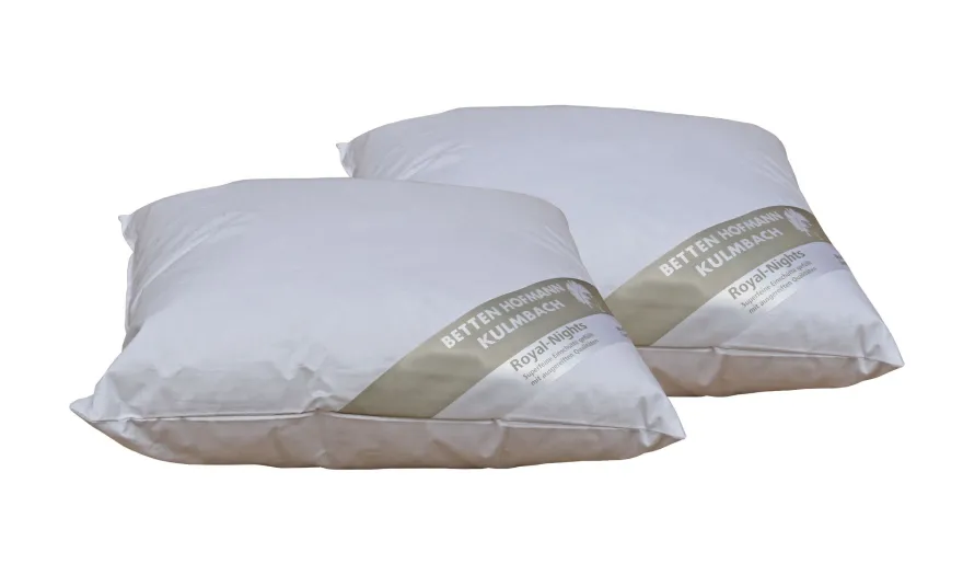 2 Stück Daunenkissen Kissen 40x40 cm 150 g prall Kuschelkissen 100% Natur