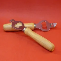 26 Stück Flaschenöffner Dosenöffner Locher Bieröffner mit Holzgriff Buche Restposten