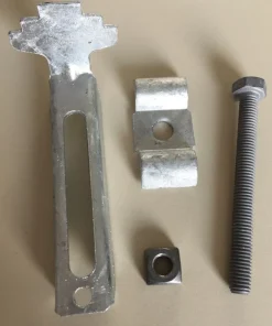 4 Stück Gitterrostklemme verzinkt MW 30x30mm bis Rosthöhe 50mm!