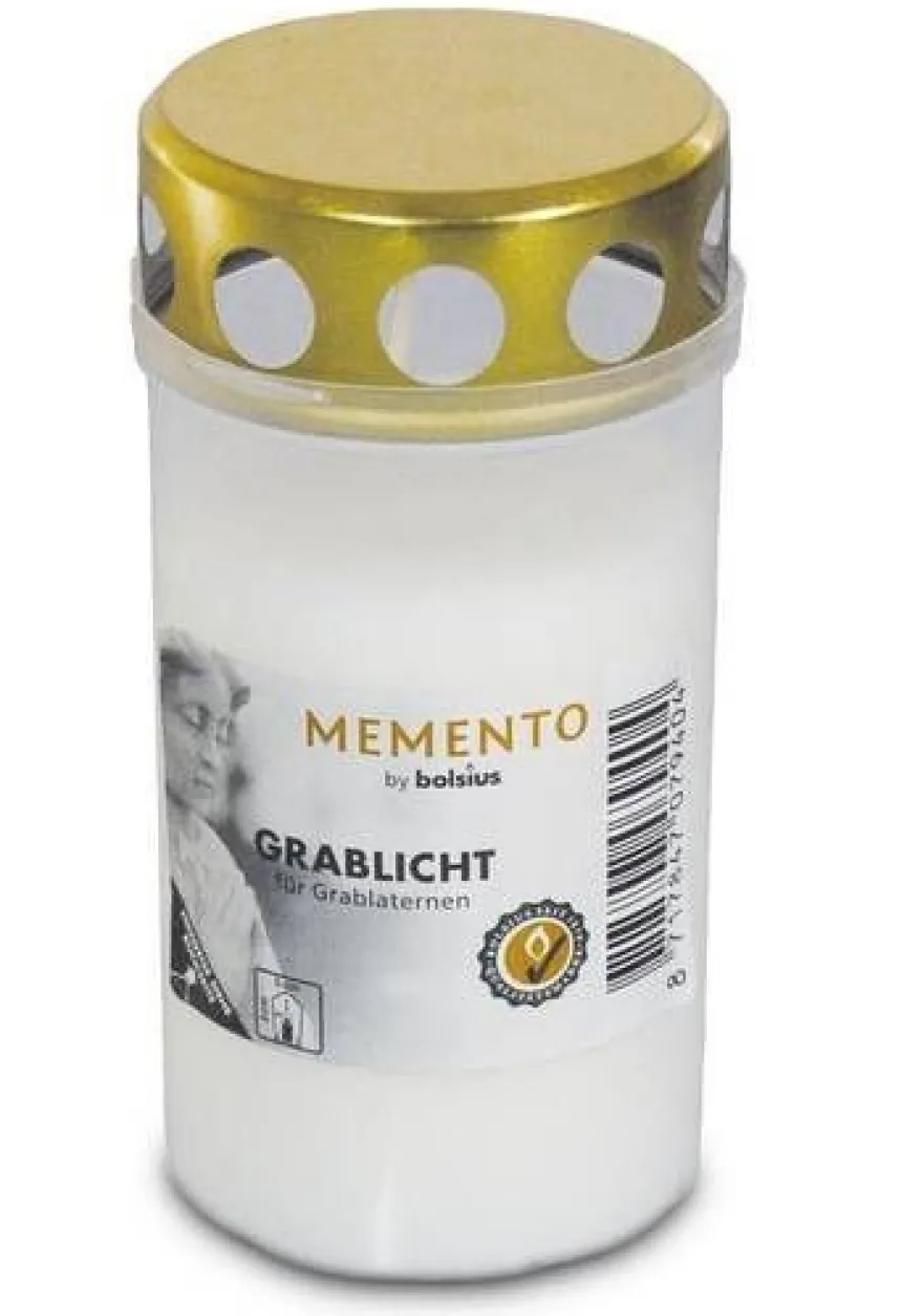 120 Stück Grablicht Nr. 3 mit Deckel weiss --Winteraktion!
