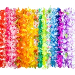 24 Stück Hawaiian Blumenketten Lei Set Hawaiikette Luau Party Favors