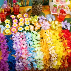 24 Stück Hawaiian Blumenketten Lei Set Hawaiikette Luau Party Favors
