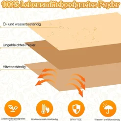130 Stück Hivio Backpapier für Heißluftfritteuse COSORI 2 Kammern 8,5L