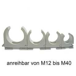 25 Stück Klemmschelle M5 Langloch, Clipschelle, Rohrschelle M32, KuPa Stangen