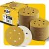 100 Stück 150mm 6 Loch Schleifscheiben Klett 60 Körnung Premium Gold für
