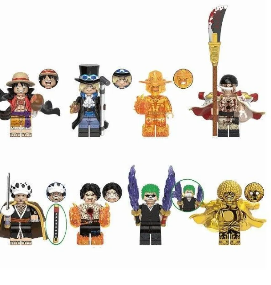 8 Stück One Piece Minifiguren Bausteine Sammlerstück Anime Actionfiguren
