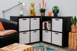 4 Stück Regalkiste weiß passend für Ikea Kallax und Expeditregale Regaleinsatz