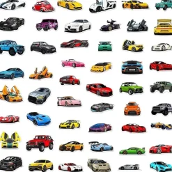 50 Stück Vintage Auto Aufkleber Set - Wasserdichtes Vinyl für Laptops, Autos