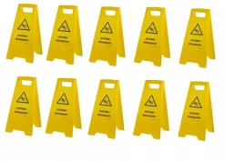 10 Stück Warnschild-Vorsicht Rutschgefahr-Vorsicht Glatt-Warnaufsteller Schild