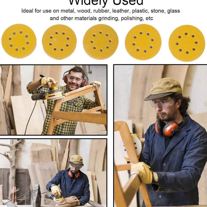 Stebruam 125mm Schleifpapier Klett Set, 50 Stück Mix Körnung für