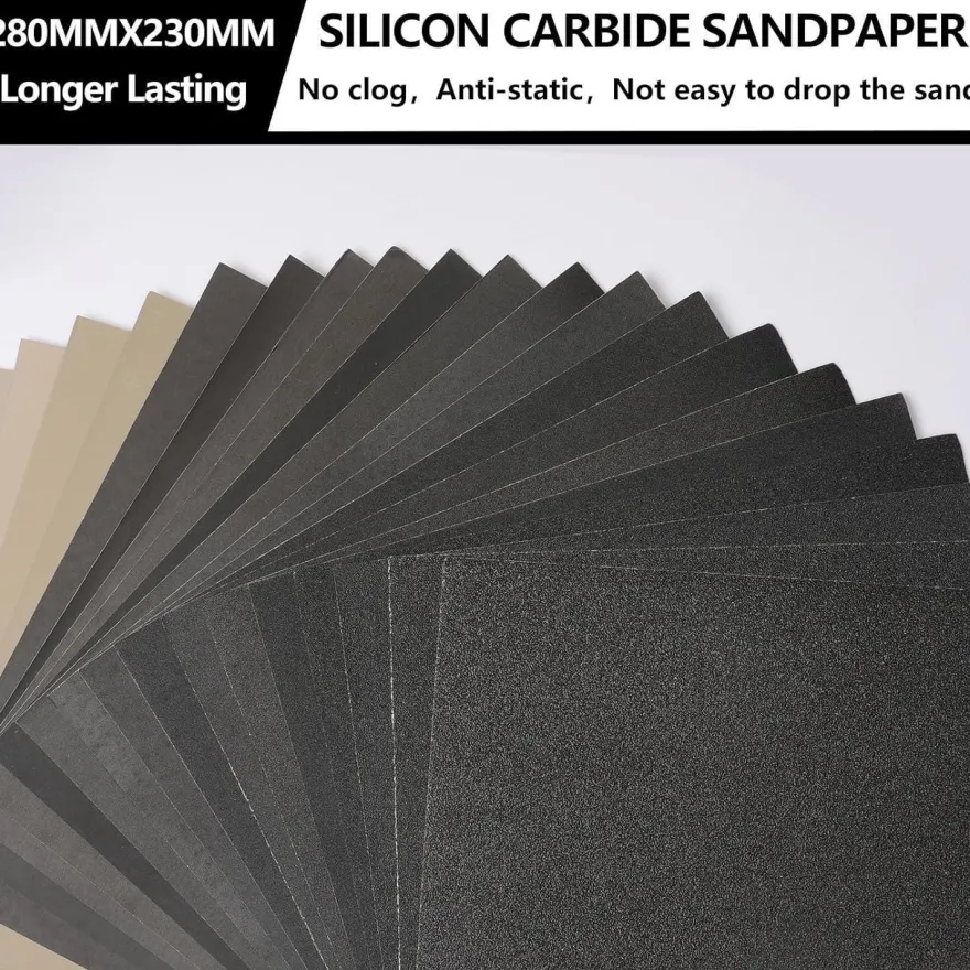 Stebruam Nassschleifpapier 100 Körnung, 15 Stück, 9x11 Zoll, für Metall, Holz