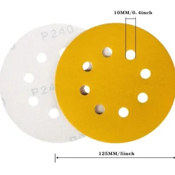 Stebruam 100 Stück Schleifpapier 125mm Klett 120 Körnung für Exzenterschleifer