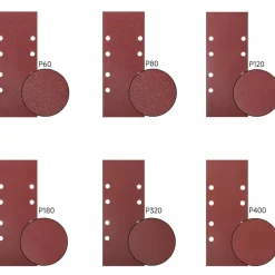 Stebruam 30tlg Schleifpapier Set 93x230 mm, Körnungen 40-400, 8-Loch