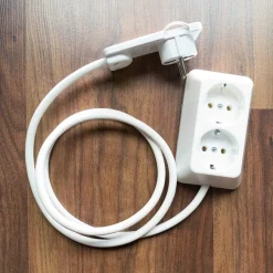 Steckdose mit 2er 1m Mehrfachsteckdose Multistecker Möbel hinter Flachstecker