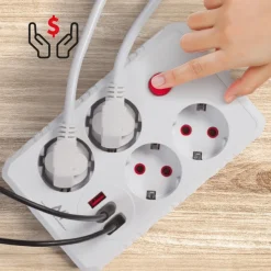 Steckdosenleiste 4 Steckdosen 2500W 3xUSB weiß 3m MCE393 W Maclean