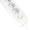 Steckdosenleiste Weiß 4 Steckdosen 3m Verlängerungskabel 4xUSB Schalter und Erdung