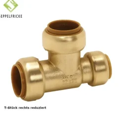 Steckfitting Messing T-Stück, 15-22mm, gleich oder reduziert, Tectite T130