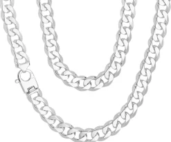 925 Sterling Silber 15mm Herren - Panzer Kette - 61, 66cm