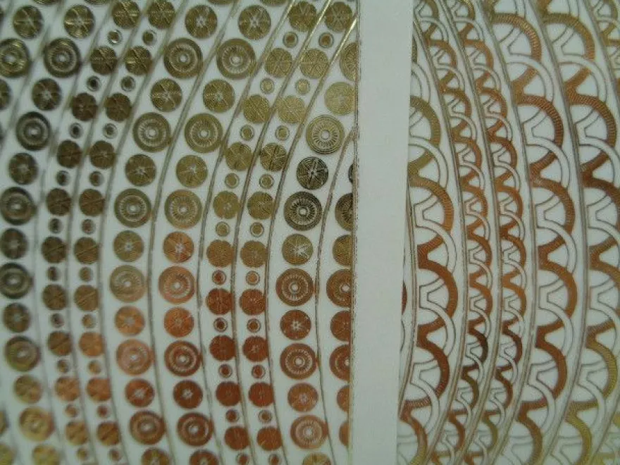 Stickerbogen Gravur Bordüren transparent-gold --- Auswahl ---