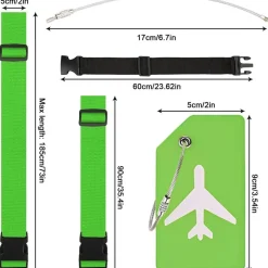 10 Stk. Koffergurt Kofferanhänger Add-on Gurt Luggage Strap, Grün