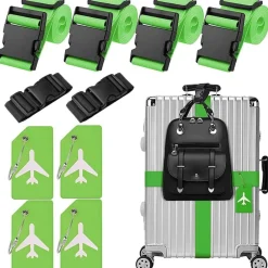 10 Stk. Koffergurt Kofferanhänger Add-on Gurt Luggage Strap, Grün