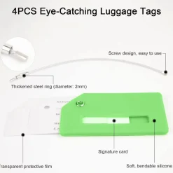 10 Stk. Koffergurt Kofferanhänger Add-on Gurt Luggage Strap, Grün