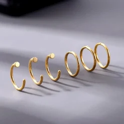 6stk Nasenpiercing Set 316L Chirurgenstahl Fake Septum Helix Piercings Gold