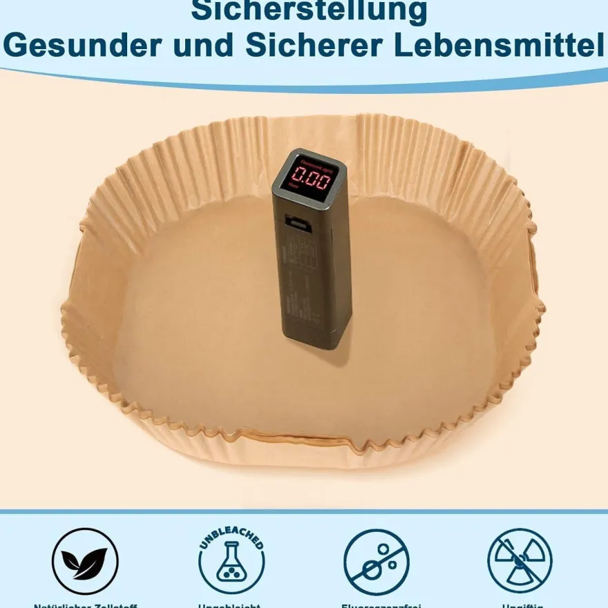 Stone TH 200 Stück Backpapier für Heißluftfritteuse 4,5L-8L, Airfryer