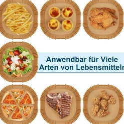 Stone TH 200 Stück Backpapier für Heißluftfritteuse 4,5L-8L, Airfryer