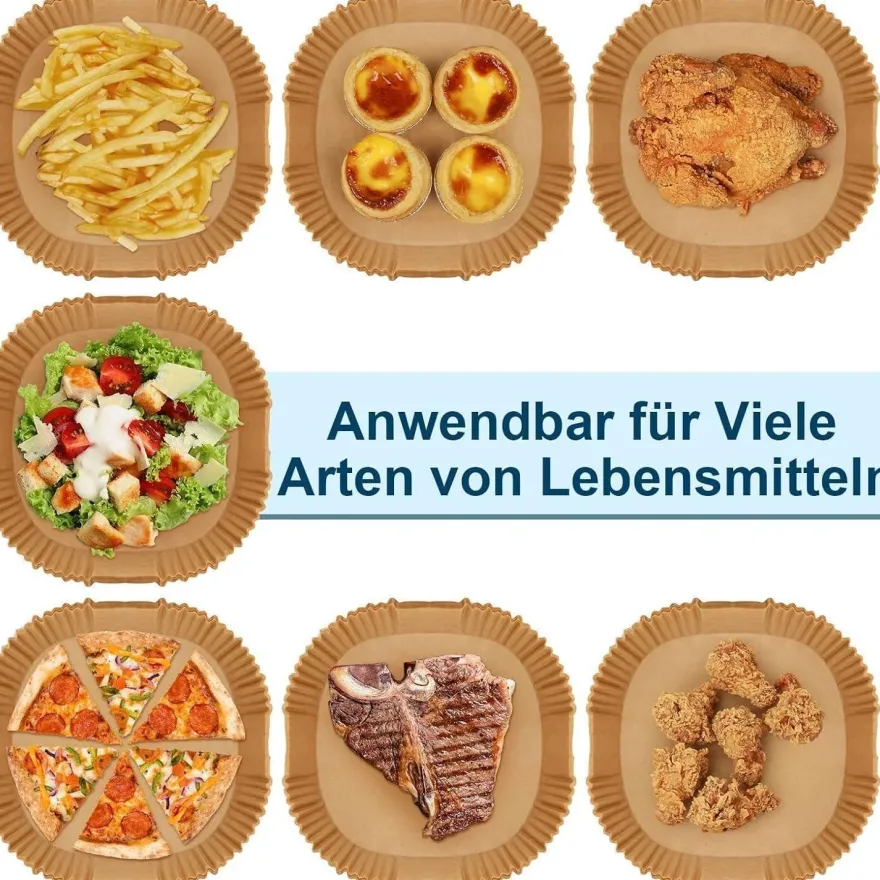 Stone TH 200 Stück Backpapier für Heißluftfritteuse 4,5L-8L, Airfryer
