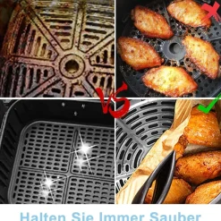 Stone TH 200 Stück Backpapier für Heißluftfritteuse 4,5L-8L, Airfryer
