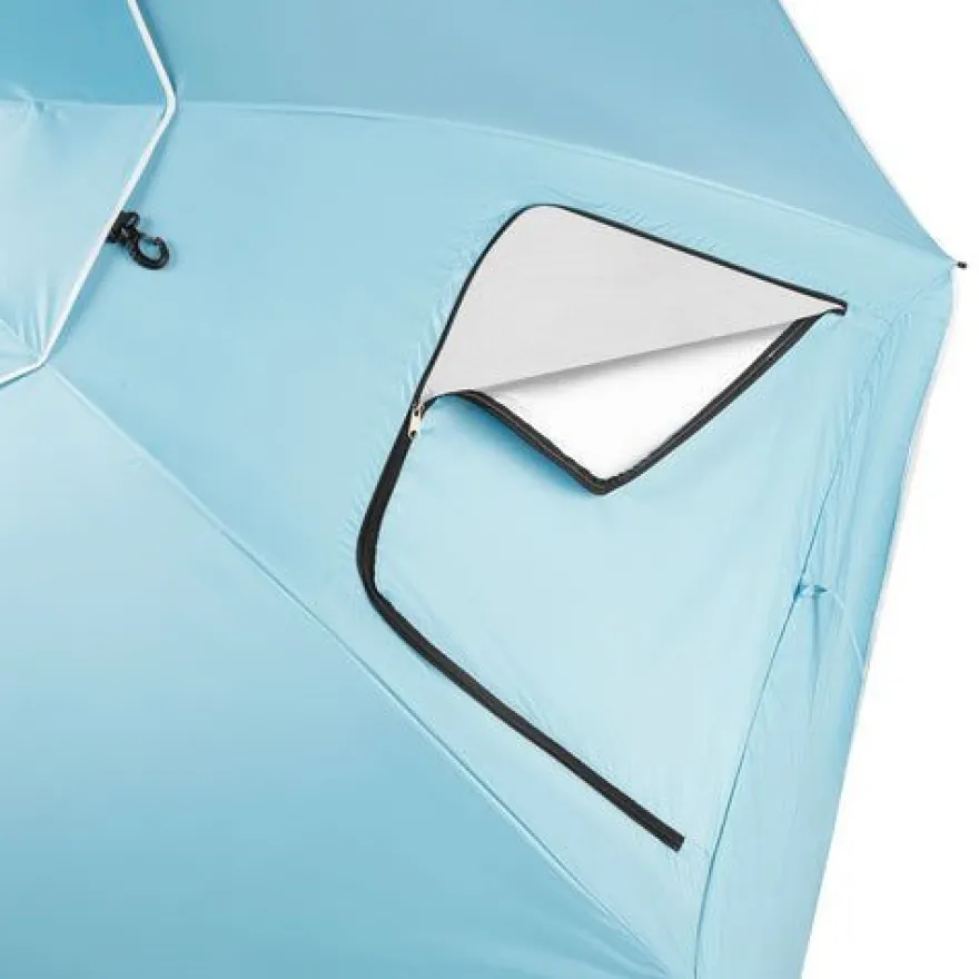 Strandschirm 2in1 mit Windschutz UV-Schutz Sonnenschirm Camping NILS CAMP NC17114
