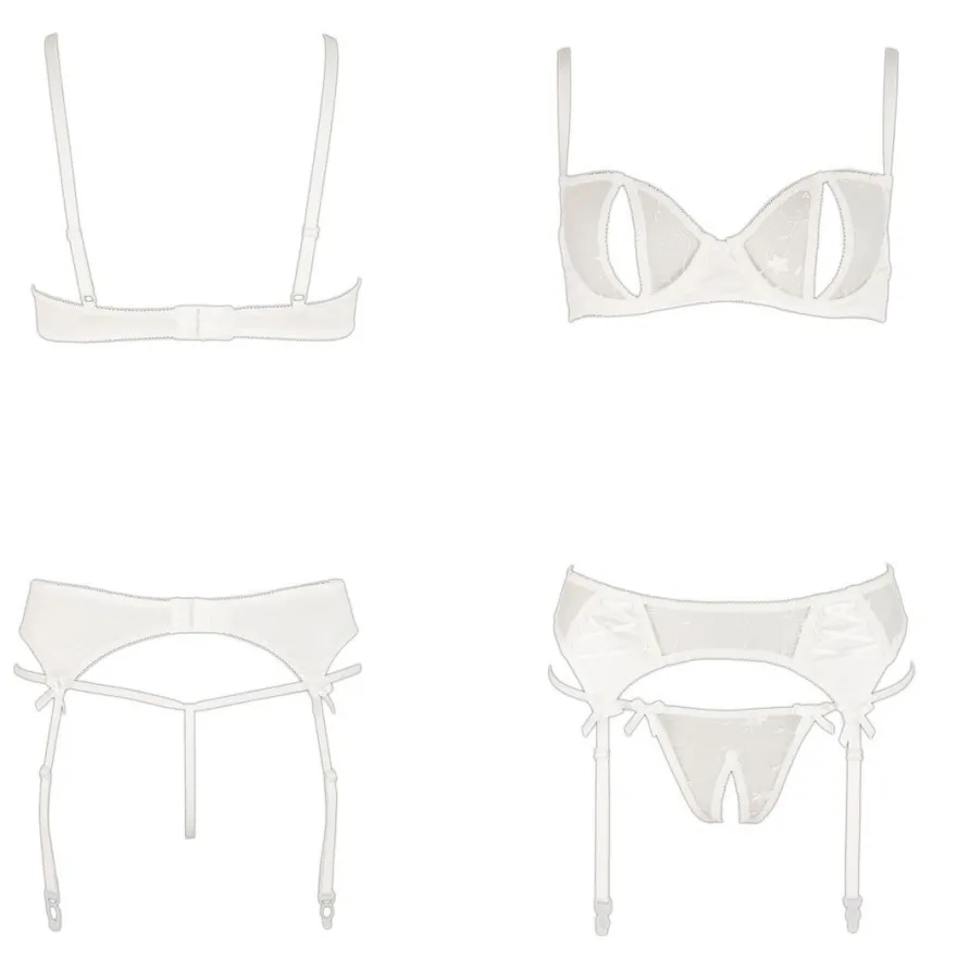 Straps Set String offen S M L Dessous Reizwäsche BH Hochzeit