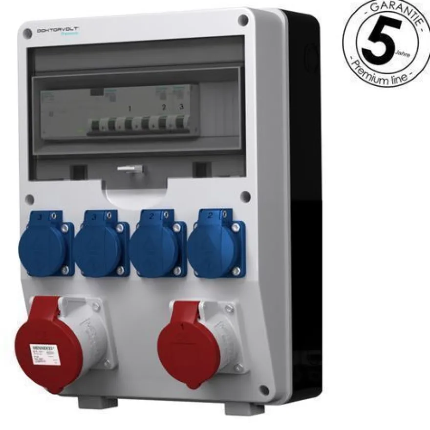 Stromverteiler pTD-S/ FI 32A 16A 4x230V Siemens und Mennekes Doktorvolt 4845