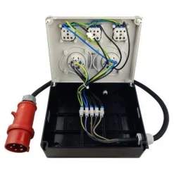 Stromverteiler 2x16A 3x230V mit Kabel und Stecker FRED Baustromverteiler