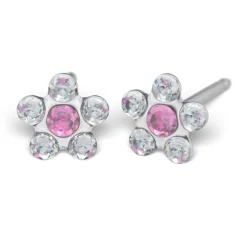 STUDEX Medizinische Ohrstecker * BLUME Crystal/ ROSÉ* Erstohrstecker Piercing