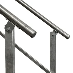 4 Stufen Standtreppe Modell 2 komplett Schwarz, Breite 60 - 160 cm, Höhe 72 cm