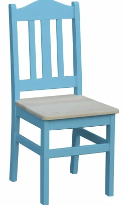 Stuhl Massiv Kiefer Holz -NEU blau honig Landhausstil Massivholz