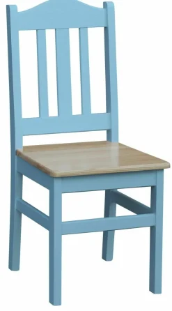 Stuhl Massiv Kiefer Holz -NEU blau honig Landhausstil Massivholz