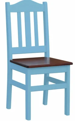Stuhl Massiv Kiefer Holz -NEU blau honig Landhausstil Massivholz