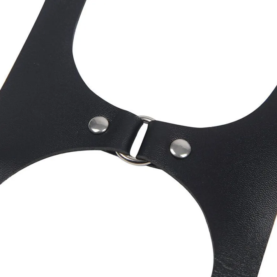 Subblime Ganzkörper-Harness aus Leder mit Schnallen schwarz