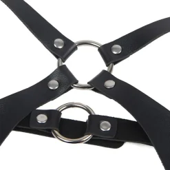 Subblime Ganzkörper-Harness aus Leder mit Schnallen schwarz