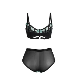 Subblime Push-up-BH-Set aus grüner Spitze und Netzstoff L/XL