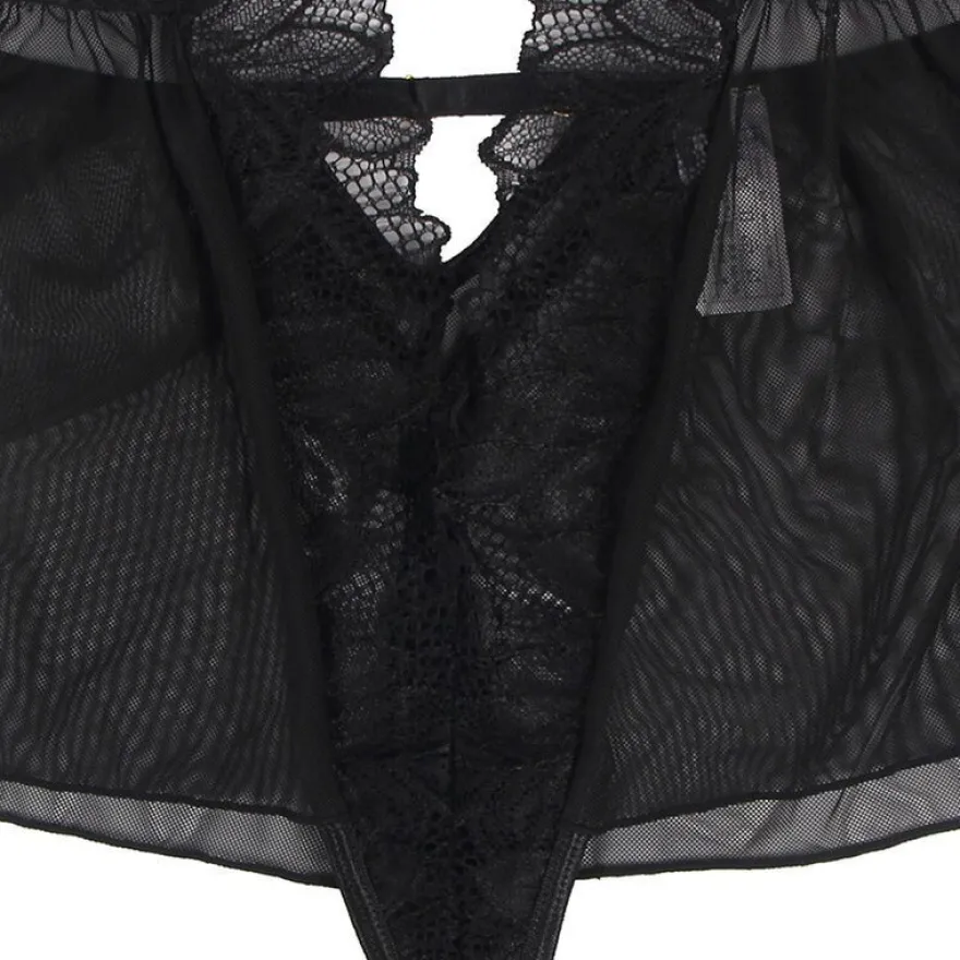 Subblime Teddy Neckholder Spitze Bare Back Schwarz