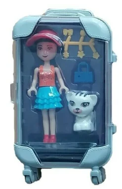 Suitcase Kofferset mit Zubehör Puppen ca. 9,5x16 cm Groß Johntoys NEU