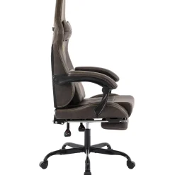 SUKIDA Gaming Chair Computerstuhl Fußstütze Bürostuhl Ergonomisch Braun